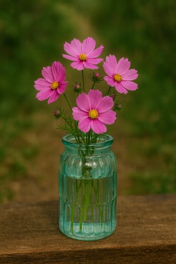 Jarrón azul para flores